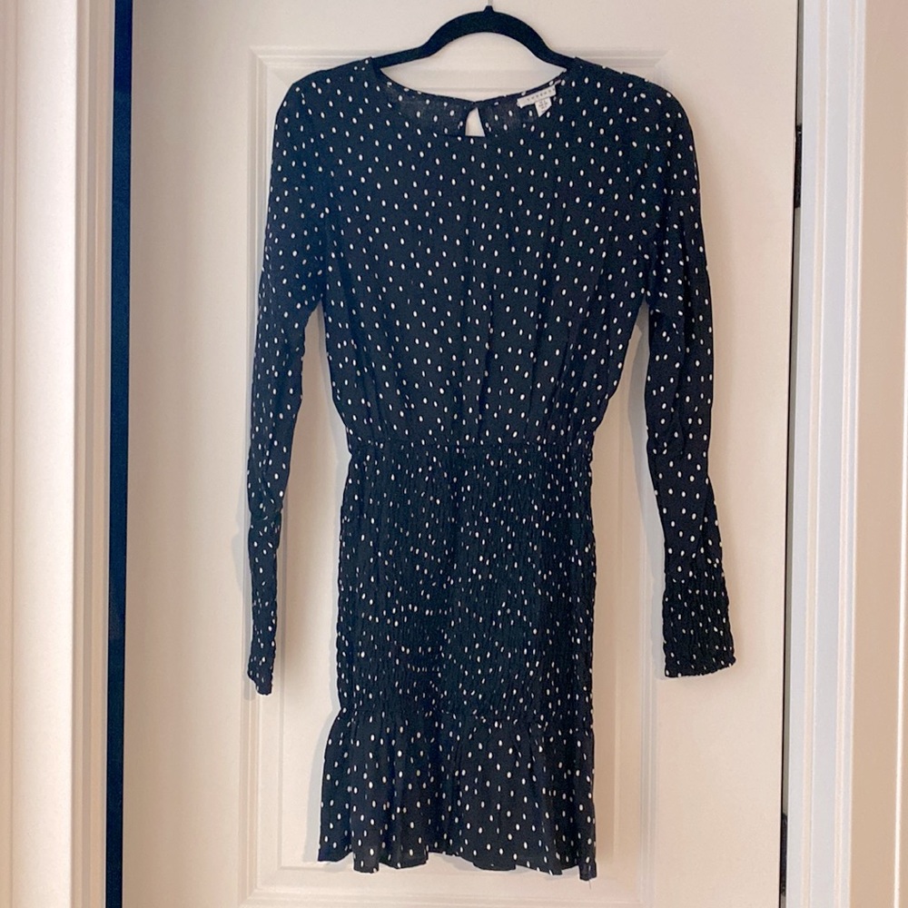 Top shop polka dot long sleeve mini dress, US size 2